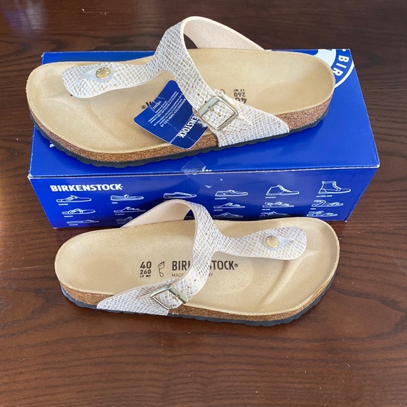 Birkenstock Gizeh Shiny Python Egg shell asst TL - Picture 1 of 5